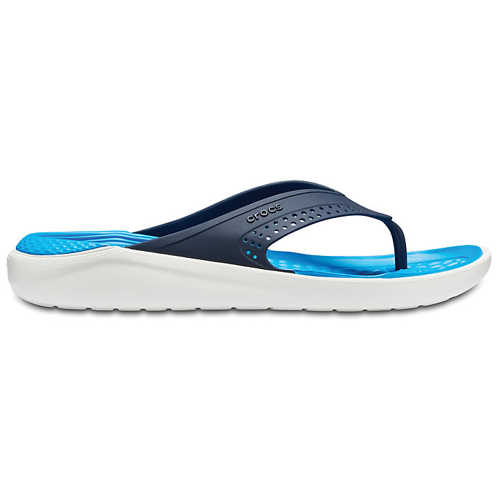 Sandales Crocs LiteRide Flip Bleu Marine Blanche Homme | ZJK-5920356