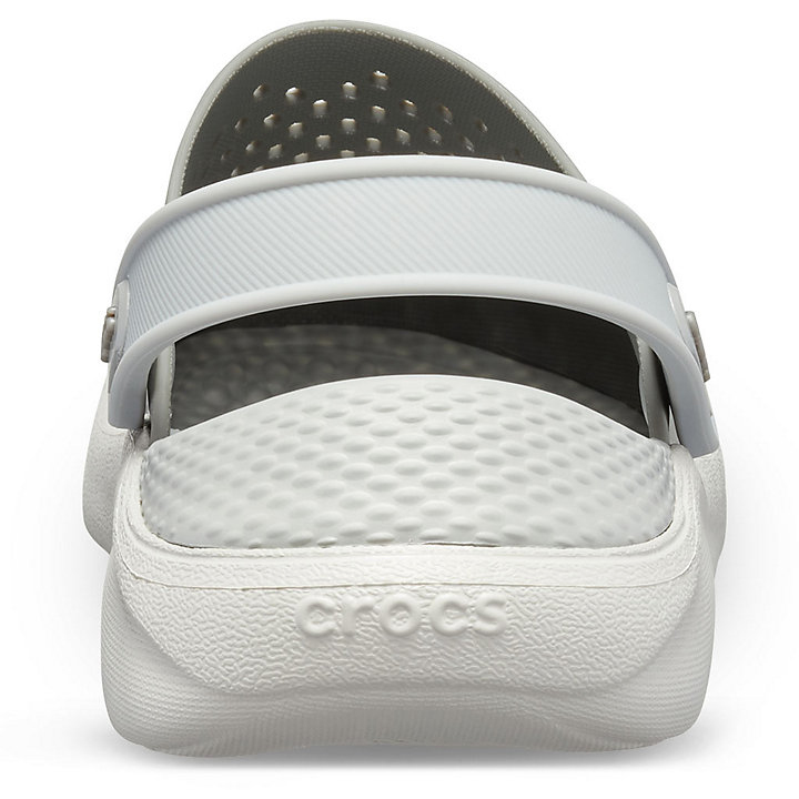 Sabots Crocs LiteRide Clog Grise Blanche Homme | WAG-0743173