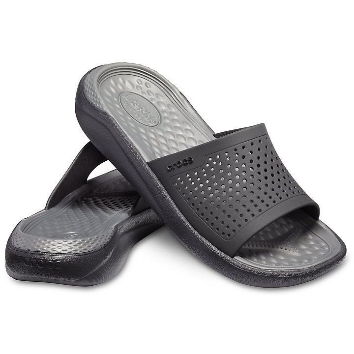 Sandales Crocs LiteRide Claquette Noir Grise Homme | YRF-4178524