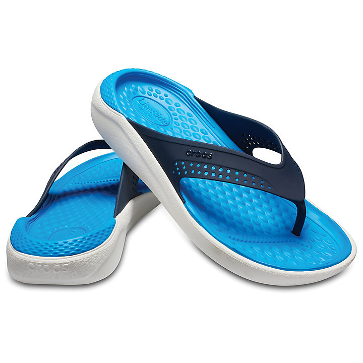 Sandales Crocs LiteRide Flip Bleu Marine Blanche Homme | ZJK-5920356