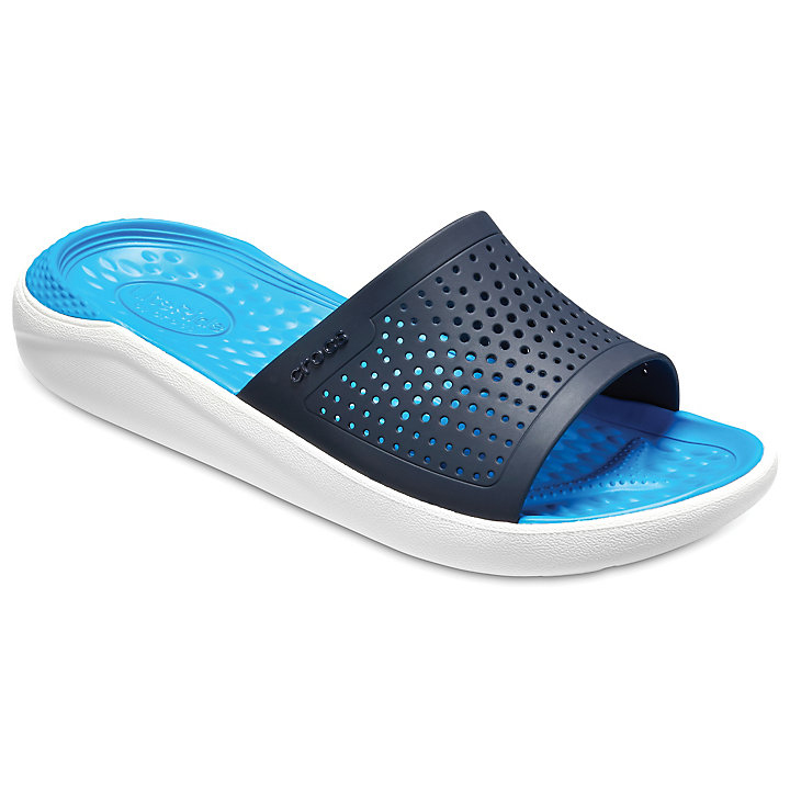 Sandales Crocs LiteRide Claquette Bleu Marine Blanche Homme | UKU-6690342