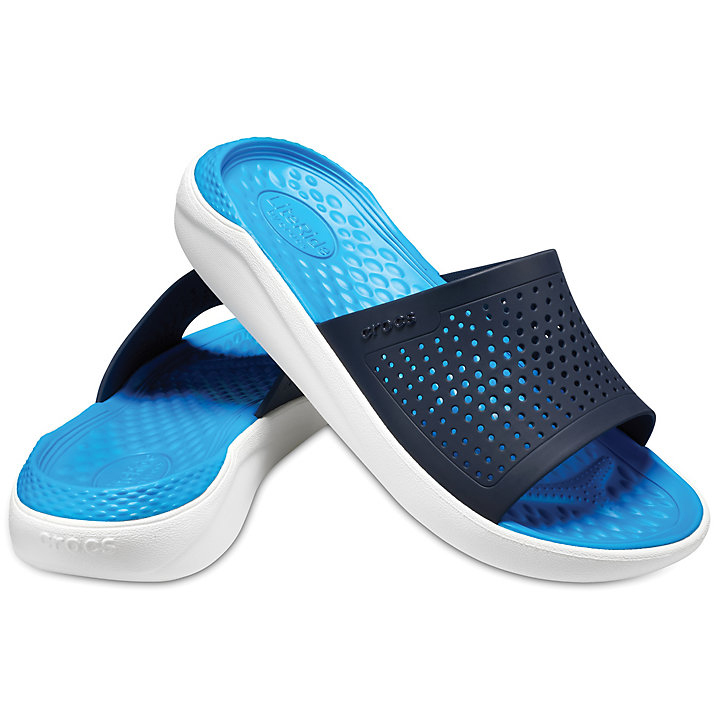 Sandales Crocs LiteRide Claquette Bleu Marine Blanche Homme | UKU-6690342