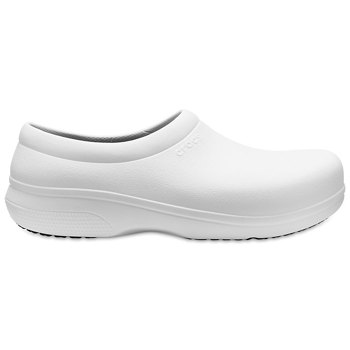 Sabots Crocs On-The-Clock Travail Slip-On Blanche Homme | TAB-3129128