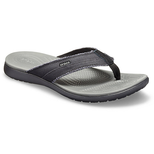 Big And Tall Crocs Santa Cruz Tela Flip Noir Grise Homme | UXH-3511900