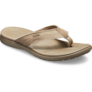 Big And Tall Crocs Santa Cruz Tela Flip Kaki Homme | UQE-4074897