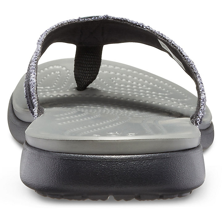 Tong Crocs Santa Cruz Tela Flip Noir Grise Homme | ZEQ-0569615