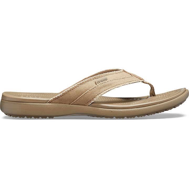 Sandales Crocs Santa Cruz Tela Flip Kaki Homme | NCB-9352539