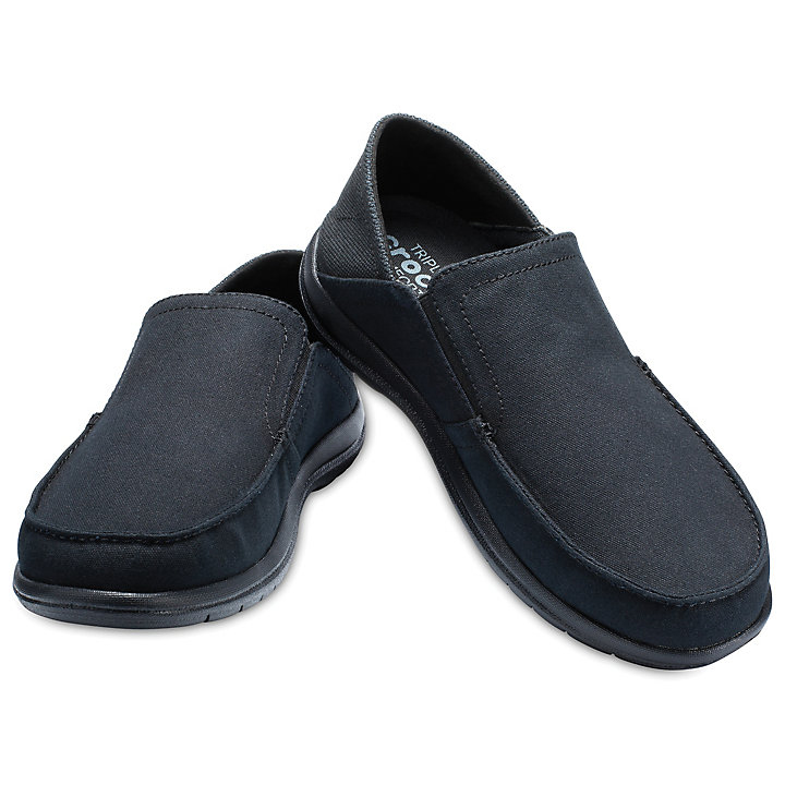 Big And Tall Crocs Santa Cruz Convertible Slip-On Noir Homme | CGL-0715794