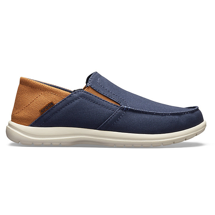 Big And Tall Crocs Santa Cruz Convertible Slip-On Bleu Marine Marron Homme | YVN-0109690