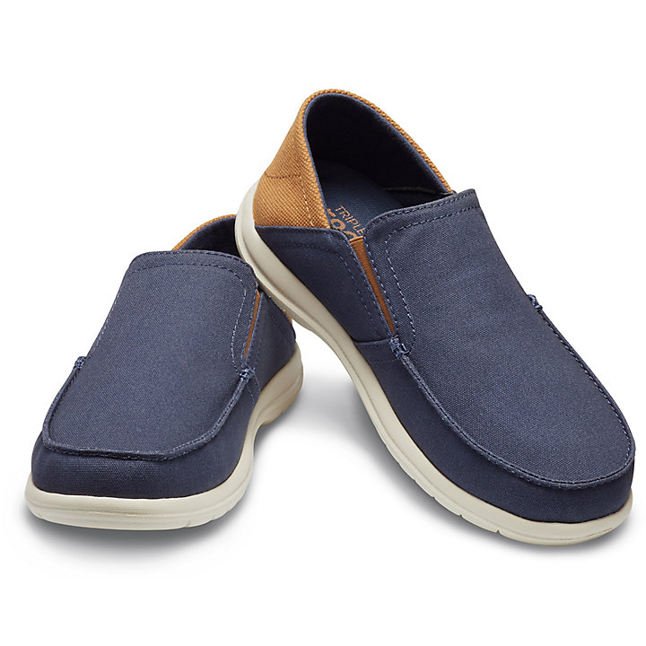 Big And Tall Crocs Santa Cruz Convertible Slip-On Bleu Marine Marron Homme | YVN-0109690