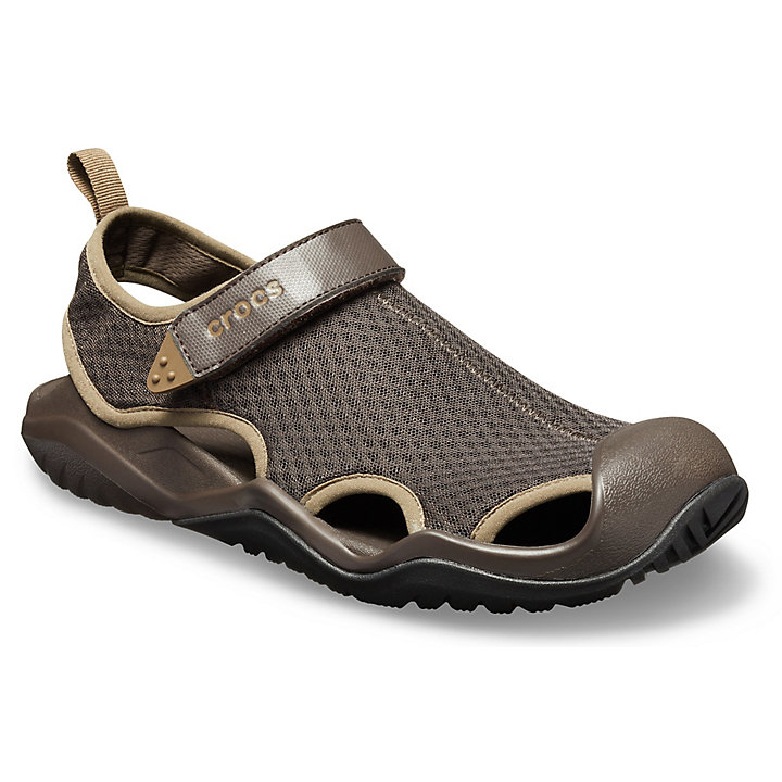 Big And Tall Crocs Swiftwater Mesh Deck Sandal Chocolat Homme | PBB-8388677