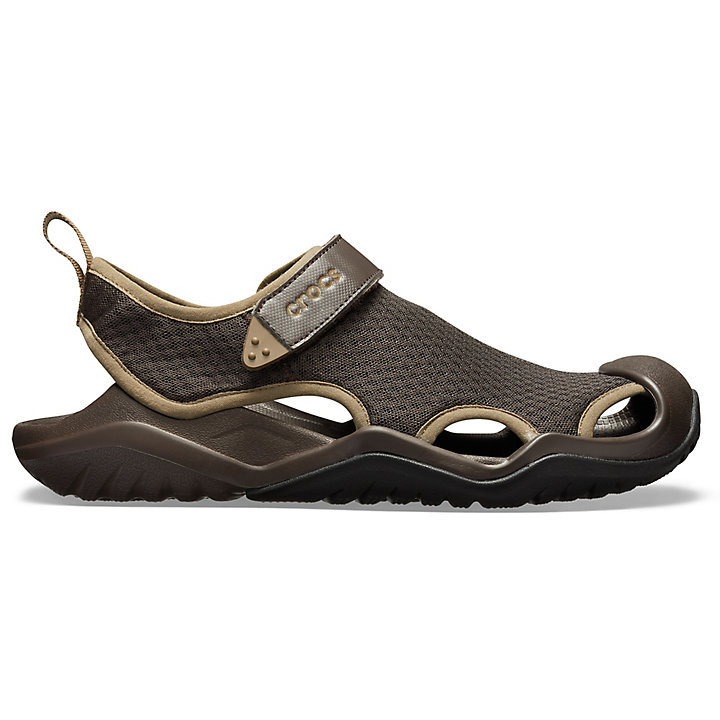 Big And Tall Crocs Swiftwater Mesh Deck Sandal Chocolat Homme | PBB-8388677