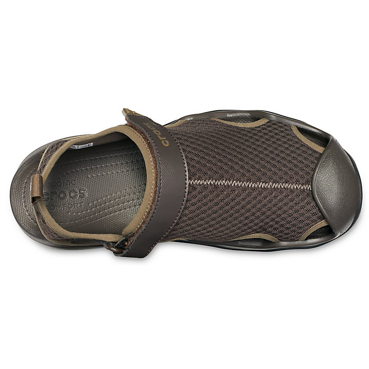 Big And Tall Crocs Swiftwater Mesh Deck Sandal Chocolat Homme | PBB-8388677