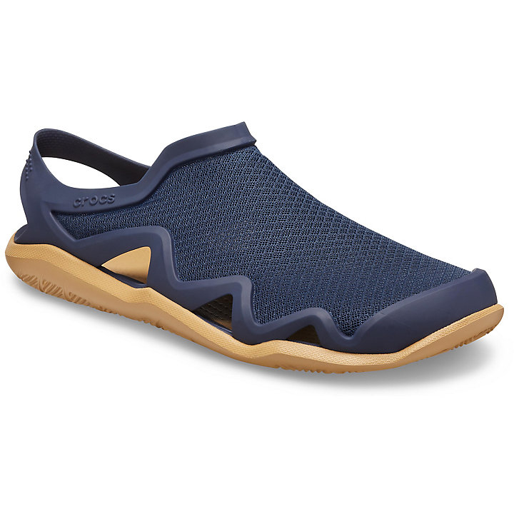 Sandales Crocs Swiftwater Mesh Wave Bleu Marine Marron Homme | ZBL-9898860