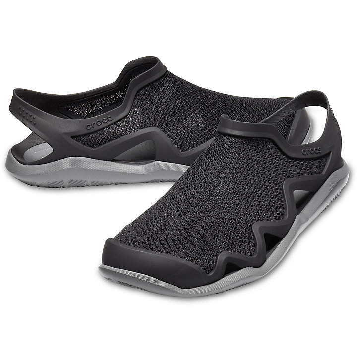 Sandales Crocs Swiftwater Mesh Wave Noir Grise Homme | FXH-2655340