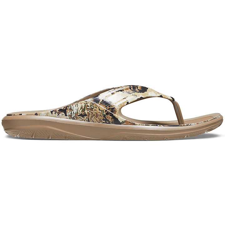 Tong Crocs Swiftwater Veil Whitetail Wave Flip Kaki Homme | DKY-2803015