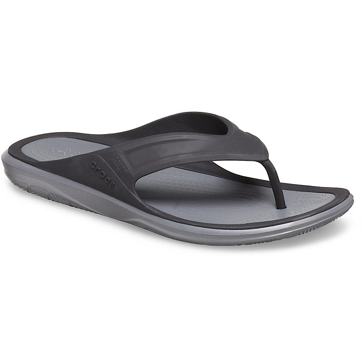 Sandales Crocs Swiftwater Wave Flip Noir Grise Homme | UUK-9747964