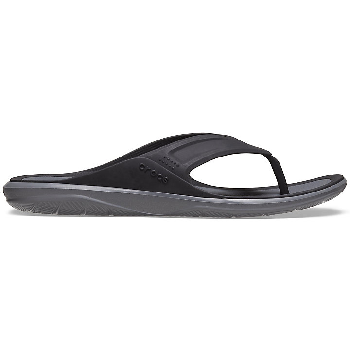 Sandales Crocs Swiftwater Wave Flip Noir Grise Homme | UUK-9747964