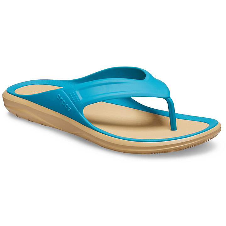 Sandales Crocs Swiftwater Wave Flip Turquoise Foncé Marron Homme | GSJ-3783949