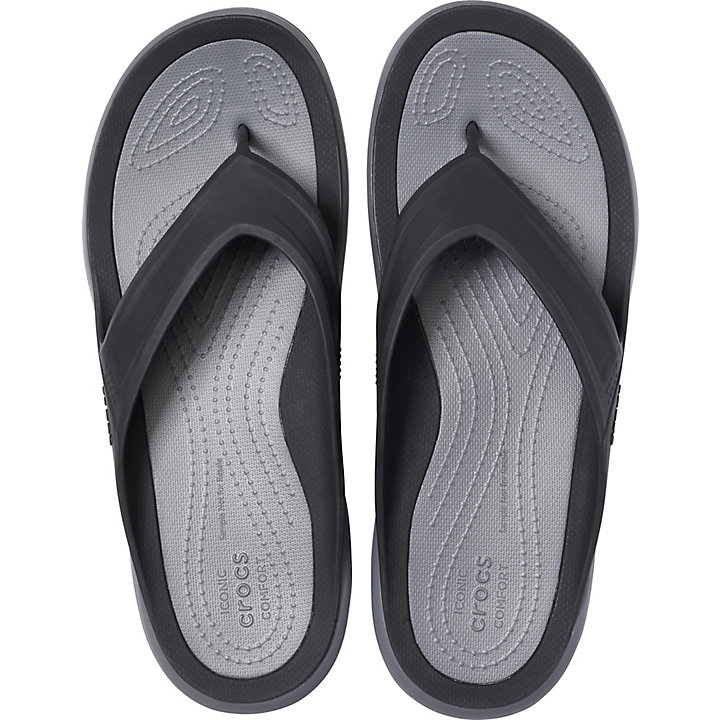 Sandales Crocs Swiftwater Wave Flip Noir Grise Homme | UUK-9747964