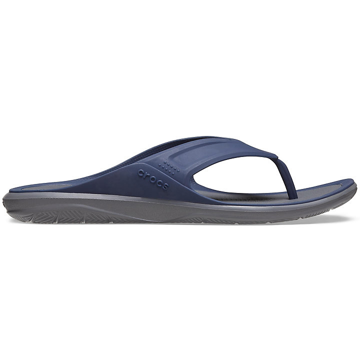 Sandales Crocs Swiftwater Wave Flip Bleu Marine Grise Homme | IGA-4839988