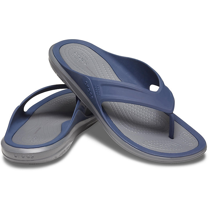 Sandales Crocs Swiftwater Wave Flip Bleu Marine Grise Homme | IGA-4839988