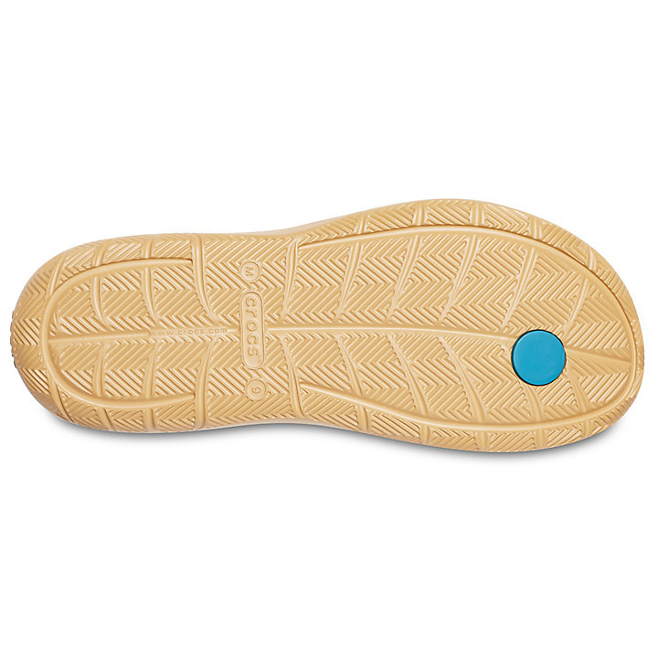 Sandales Crocs Swiftwater Wave Flip Turquoise Foncé Marron Homme | GSJ-3783949