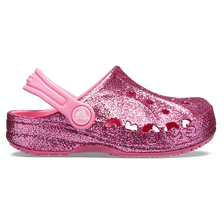 Sabots Crocs Baya Glitter Clog Rose Enfant | LTN-3873658