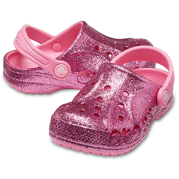 Sabots Crocs Baya Glitter Clog Rose Enfant | LTN-3873658