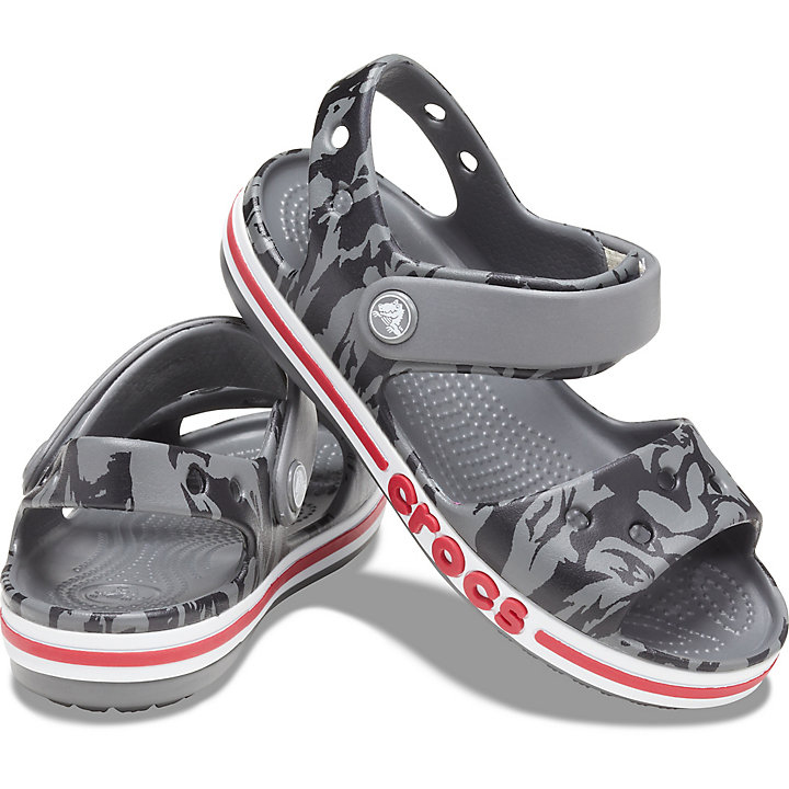 Sandales Crocs Bayaband Printed Sandal Grise Enfant | AIF-8453281