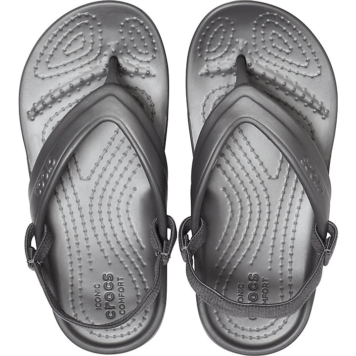 Sandales Crocs Classiche Flip Grise Foncé Enfant | MJF-1773998