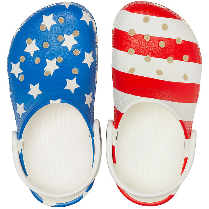 Sabots Crocs Classiche American Flag Clog Blanche Multicolore Enfant | LIG-2032532