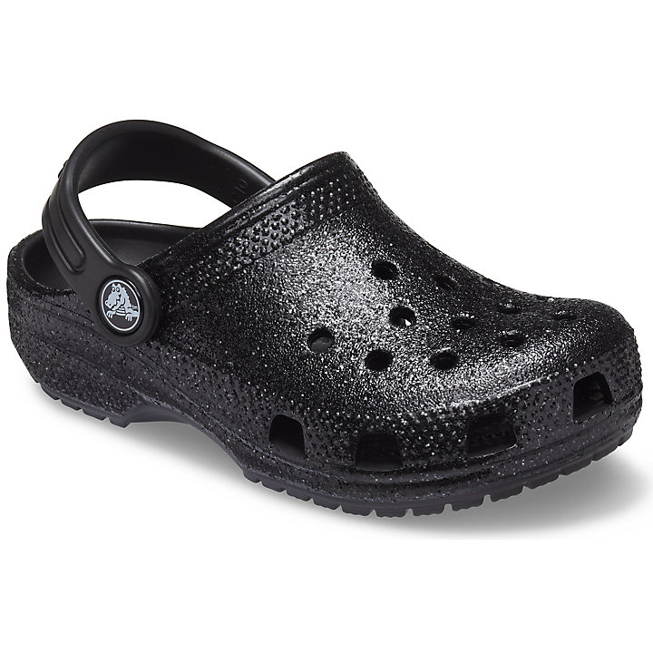 Sabots Crocs Classiche Glitter Clog Noir Enfant | DTQ-1293965