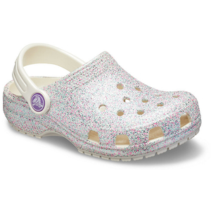 Sabots Crocs Classiche Glitter Clog Blanche Enfant | IQE-6178940