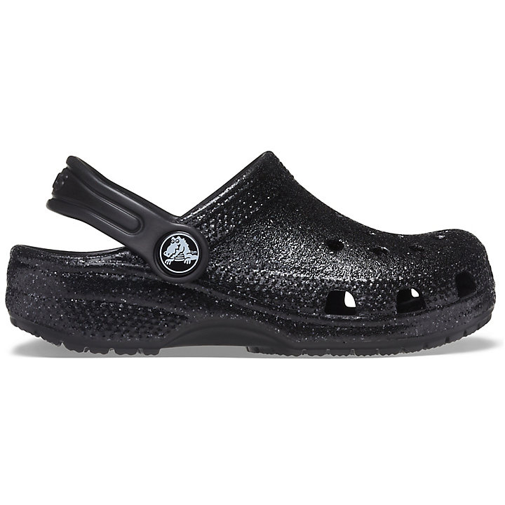 Sabots Crocs Classiche Glitter Clog Noir Enfant | DTQ-1293965