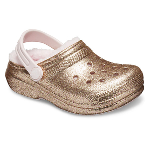 Chaussons Crocs Classiche Glitter Doublée Clog Doré Rose Enfant | BCC-2766347