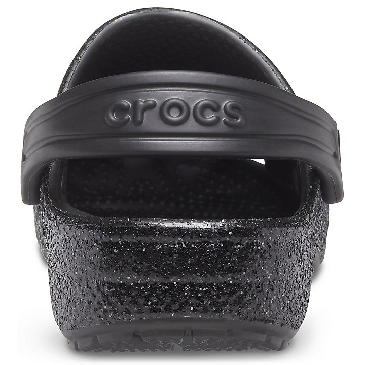 Sabots Crocs Classiche Glitter Clog Noir Enfant | DTQ-1293965