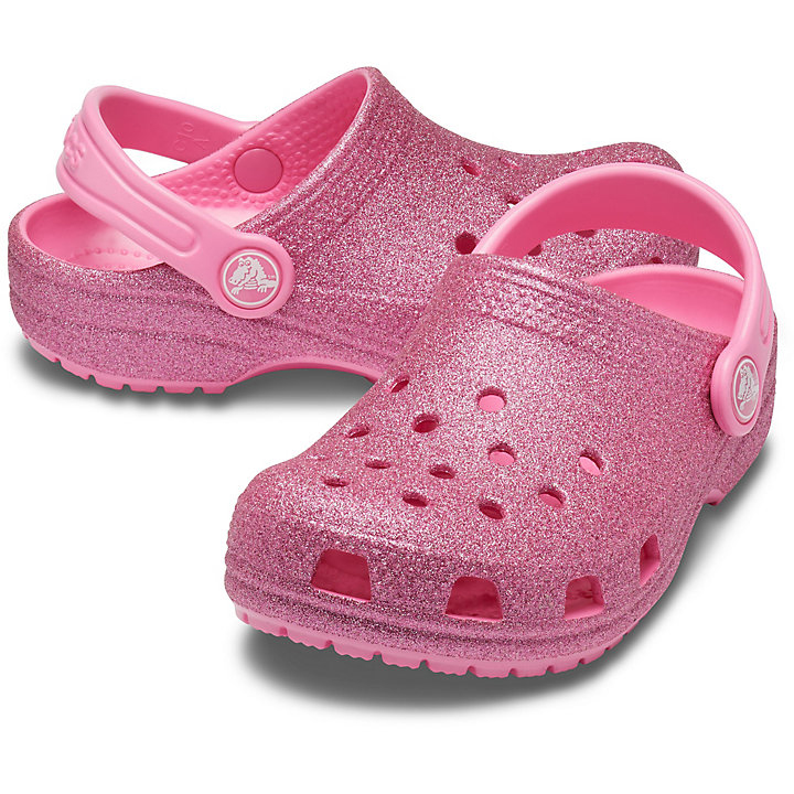 Sabots Crocs Classiche Glitter Clog Rose Enfant | VKG-3410483