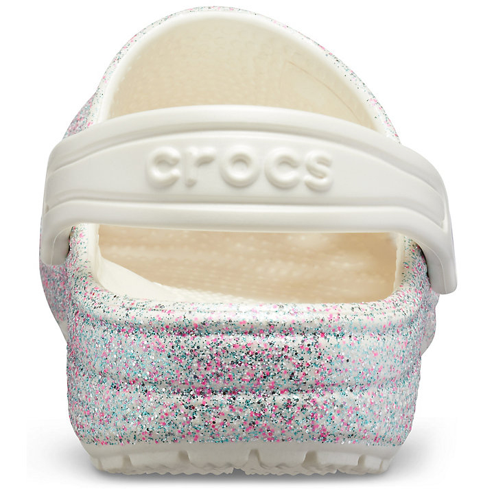 Sabots Crocs Classiche Glitter Clog Blanche Enfant | IQE-6178940