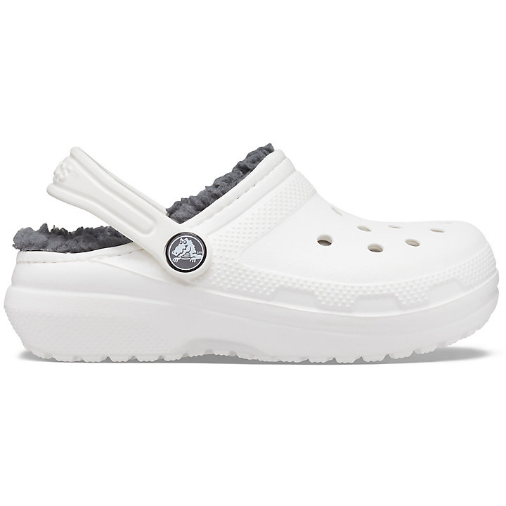 Sabots Crocs Classiche Doublée Clog Blanche Grise Enfant | FUY-3112826