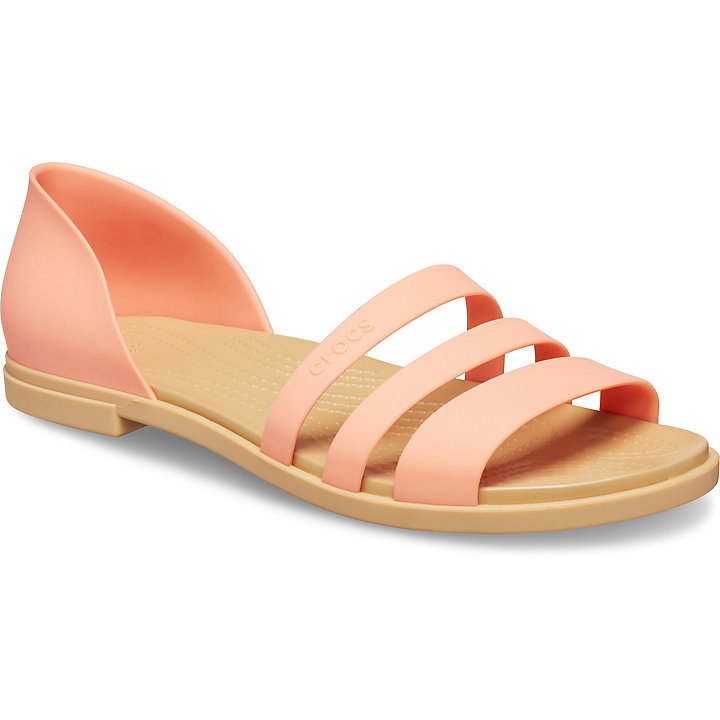 Flats Crocs Tulum Open Plates Corail Marron Femme | DEZ-4788270