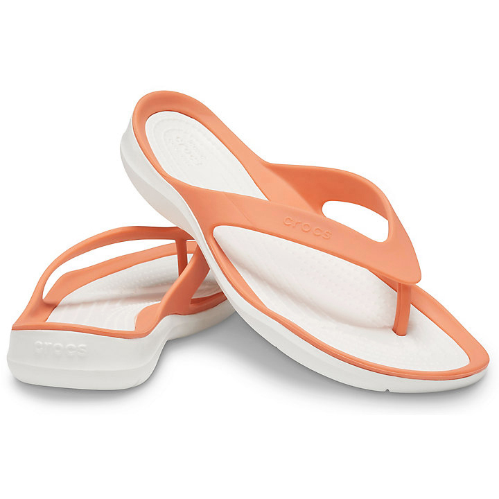 Sandales Crocs Swiftwater Flip Orange Blanche Femme | BVP-1103476