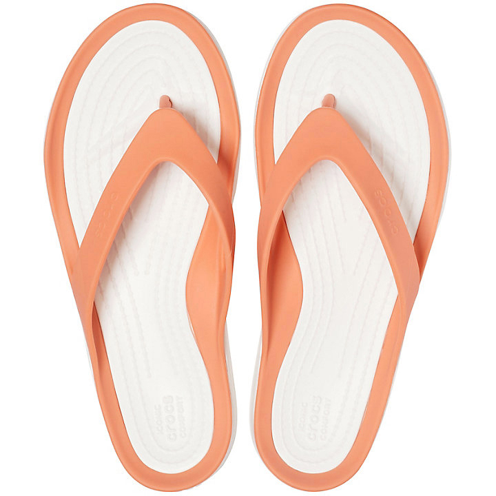 Sandales Crocs Swiftwater Flip Orange Blanche Femme | BVP-1103476