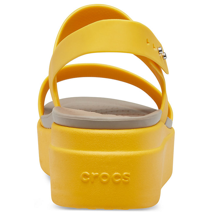 Compensées Crocs Brooklyn Low Wedge Jaune Femme | OHO-8302704