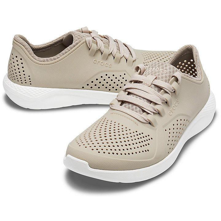 Baskets Crocs LiteRide Pacer Kaki Blanche Homme | DYK-9900298