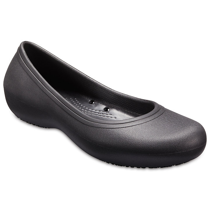 Flats Crocs At Travail Plates Noir Femme | FCU-7737265