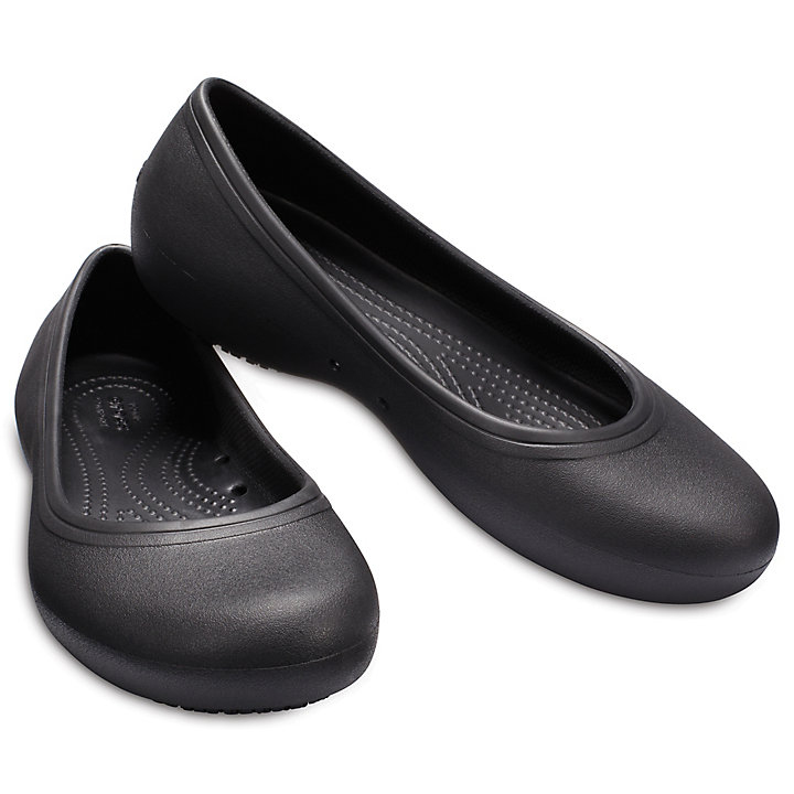 Flats Crocs At Travail Plates Noir Femme | FCU-7737265