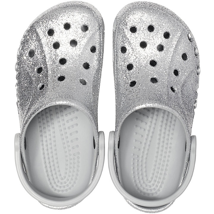 Sabots Crocs Baya Glitter Clog Argent Femme | UVO-9581217