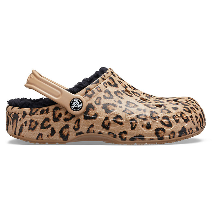 Sabots Crocs Baya Printed Doublée Clog Leopard Doré Femme | ZQH-2509761