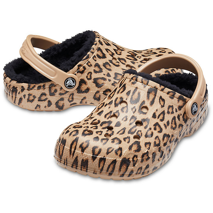 Sabots Crocs Baya Printed Doublée Clog Leopard Doré Femme | ZQH-2509761